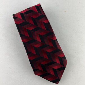 Arrow Red Geometric Necktie Tie 100% Imported Silk